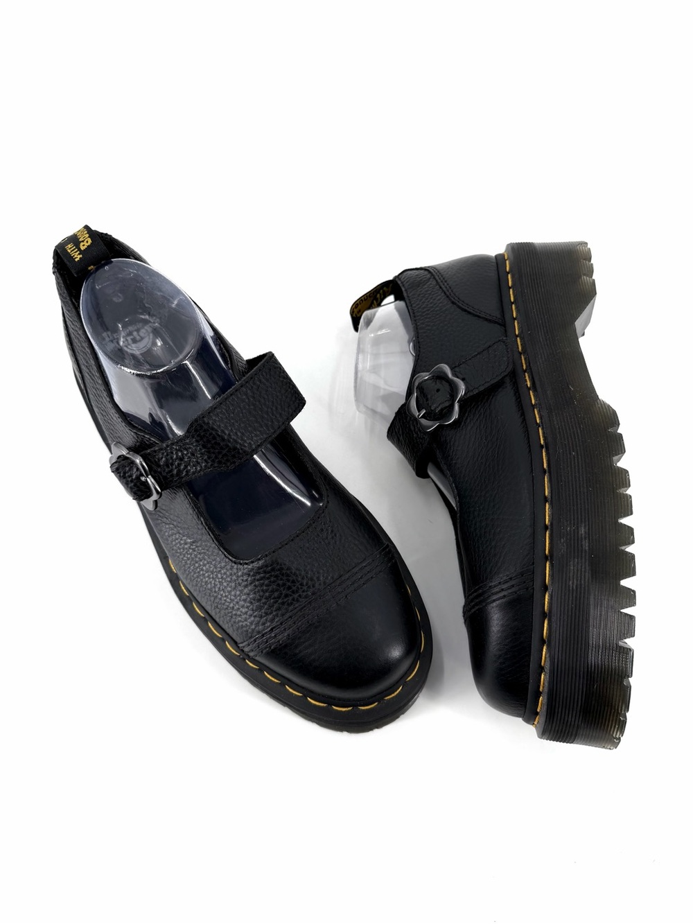 Dr. Martens NEW ADDINA
Flower Buckle Nappa Milled Leather Platform Loafer Shoes